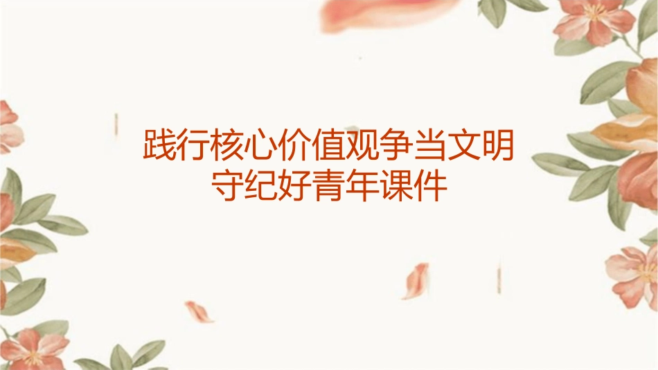 践行核心价值观争当文明守纪好青年课件_第1页