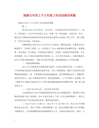 工作总结-旅游公司员工个人年度工作总结报告两篇 