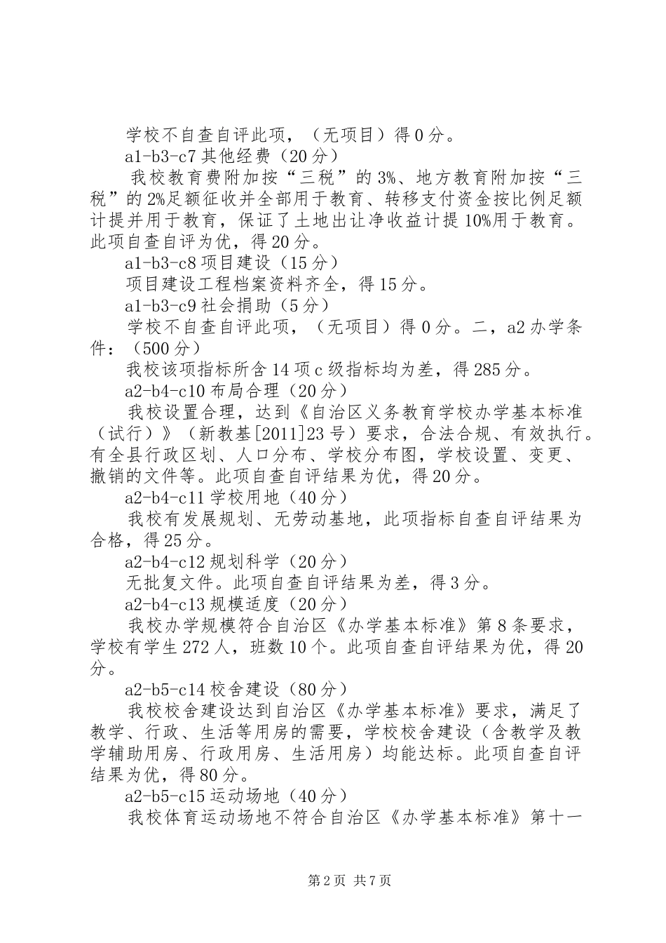 学校标准化建设自查自评报告_第2页