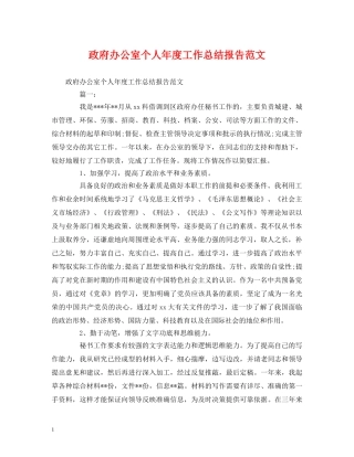 工作总结-政府办公室个人年度工作总结报告范文 