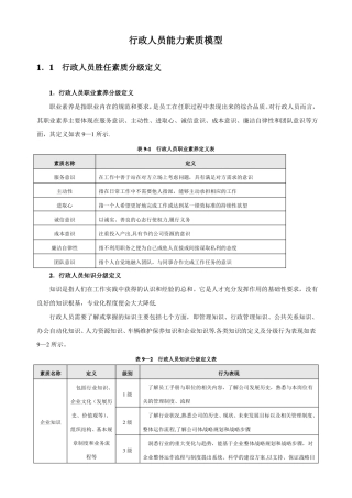 行政人员能力素质模型