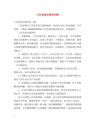 工作态度自我评价精2 