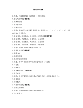 创新创业知识竞赛