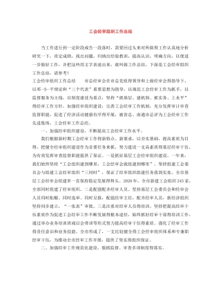 工会经审组织工作总结 