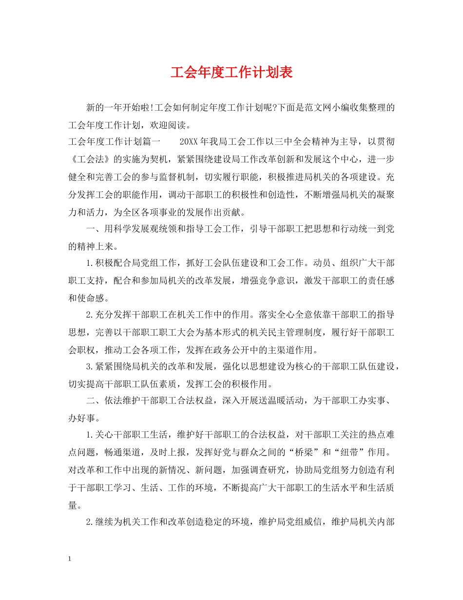 工会年度工作计划表2 _第1页