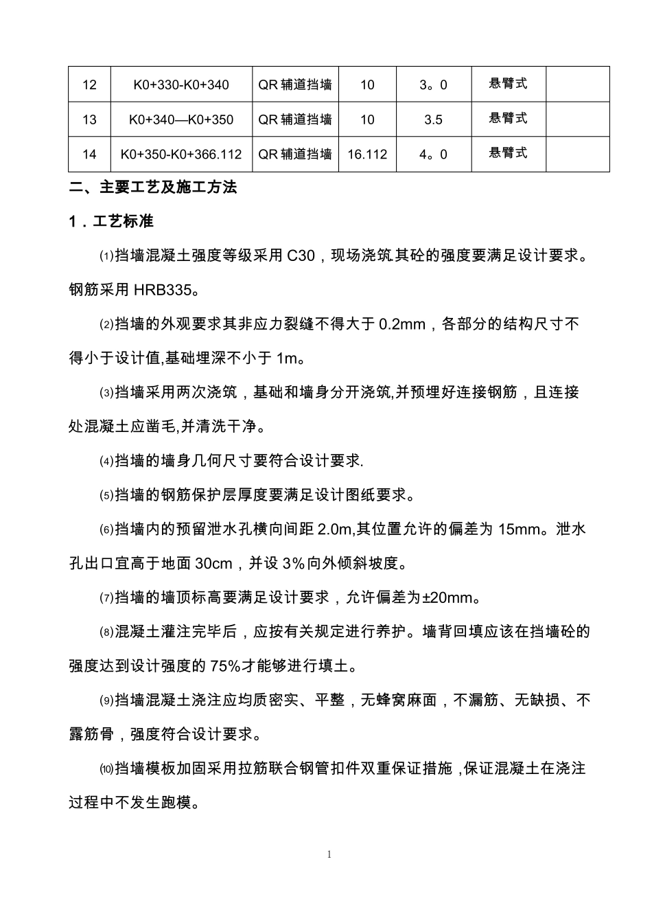 钢筋混凝土挡墙施工方案_第2页