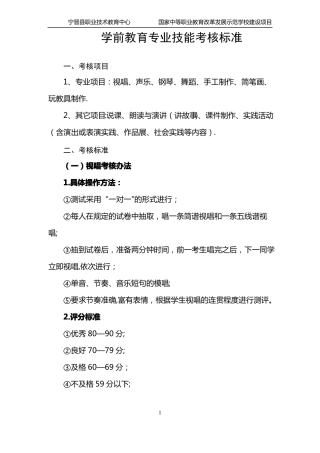 专业技能考核标准