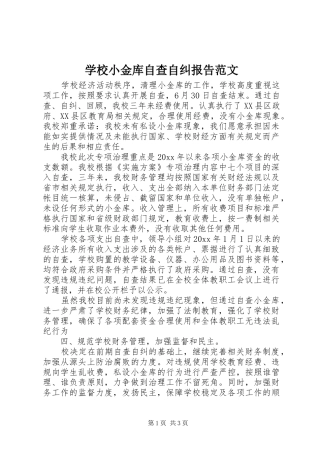 学校小金库自查自纠报告范文