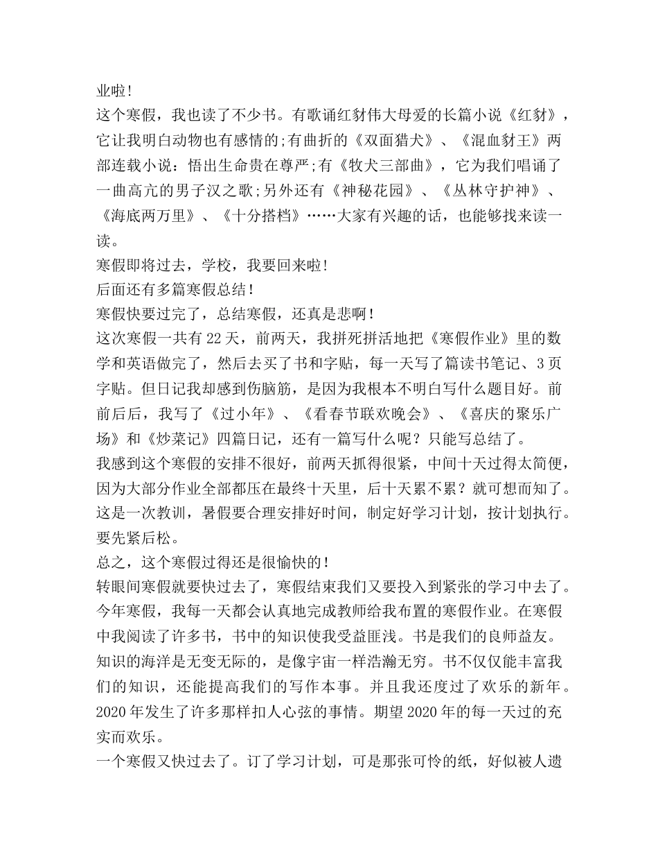 寒假总结,优选20篇 _第2页