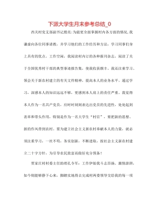 下派大学生月末参考总结_0