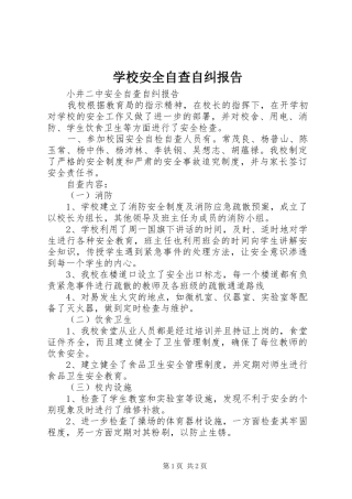 学校安全自查自纠报告