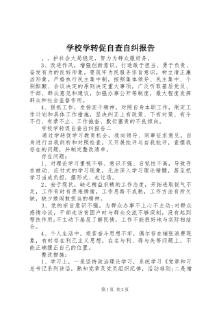 学校学转促自查自纠报告