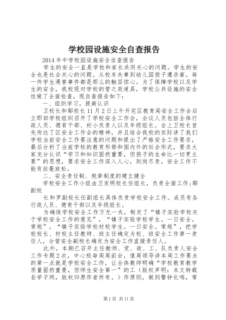 学校园设施安全自查报告