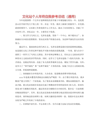 文化站个人年终自我参考总结（通用）