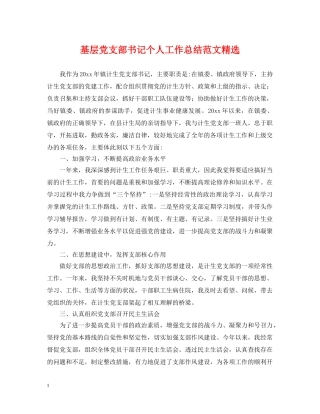 基层党支部书记个人工作总结范文精选 