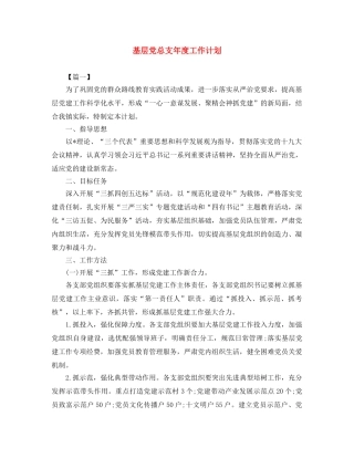 基层党总支年度工作计划 