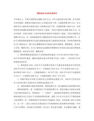 国际政治专业的自我评价 