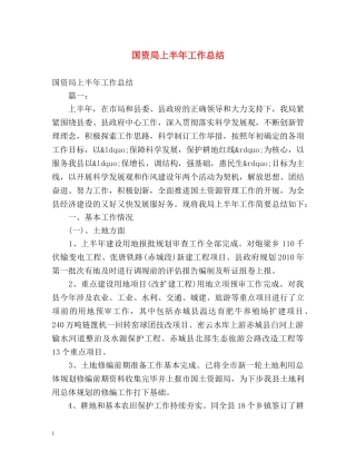 国资局上半年工作总结 