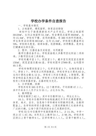 学校办学条件自查报告