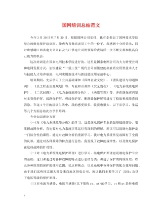 国网培训总结范文 