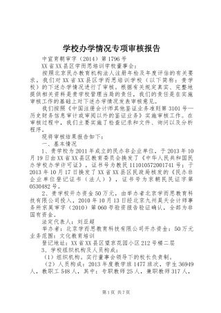 学校办学情况专项审核报告