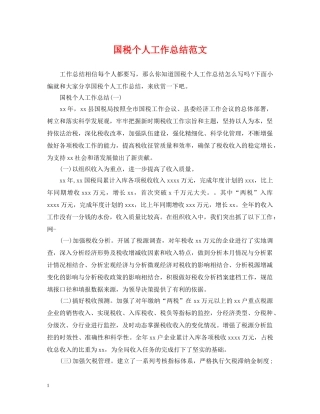 国税个人工作总结范文2 