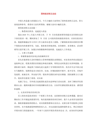 国寿组训转正总结 