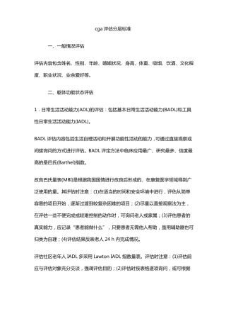 cga评价分层标准