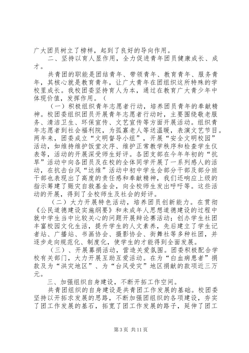 学校共青团团委工作报告_第3页
