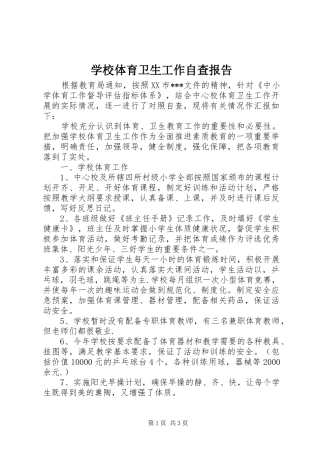 学校体育卫生工作自查报告 (12)