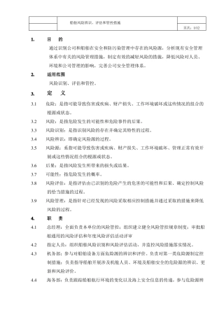 船舶风险识别评价和管控须知