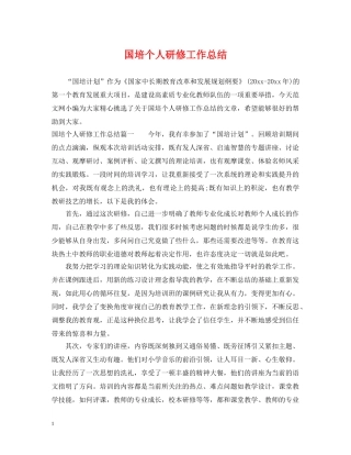 国培个人研修工作总结 