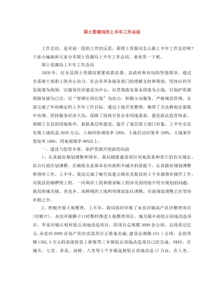 国土资源局的上半年工作总结 
