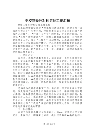 学校三提升对标定位工作汇报