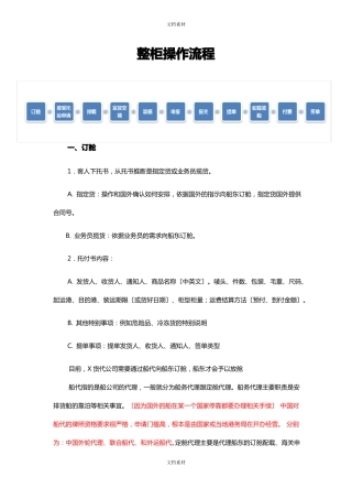整柜操作流程