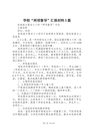 学校“两项督导”汇报材料5篇