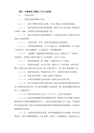 通风空调系统工程施工工艺工法标准