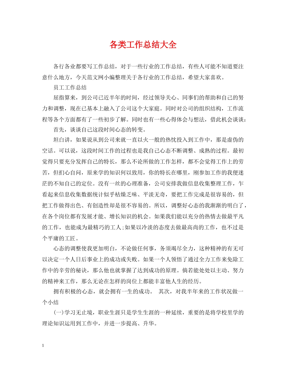 各类工作总结大全 _第1页