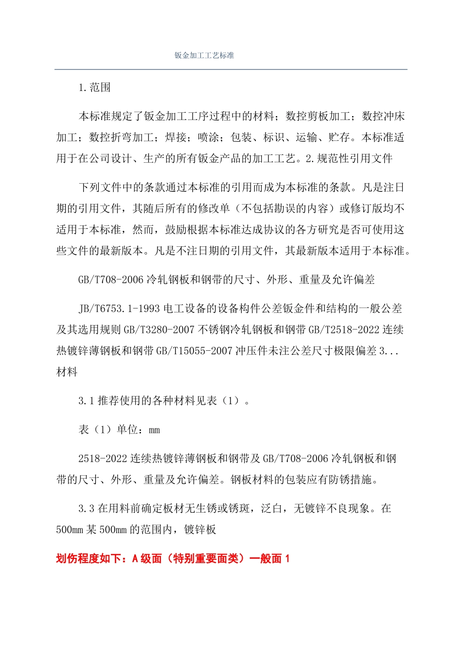 钣金加工工艺标准_第1页