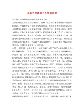 化学试题-最新外贸跟单个人实训总结 