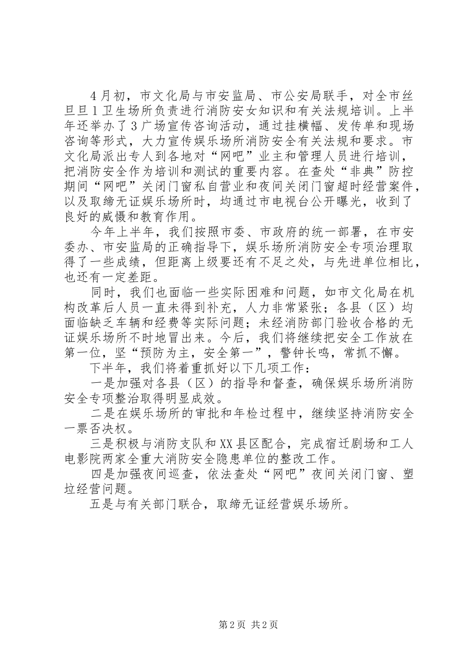 娱乐场所安全整顿自查报告_第2页