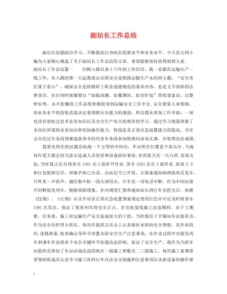 副站长工作总结 