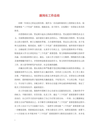 副局长工作总结 