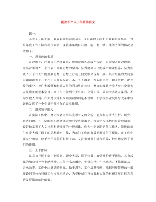 副处长个人工作总结范文 