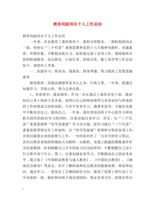 副局长个人工作总结 