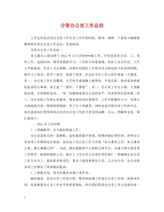 分管办公室工作总结 