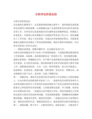 分析评议阶段总结 