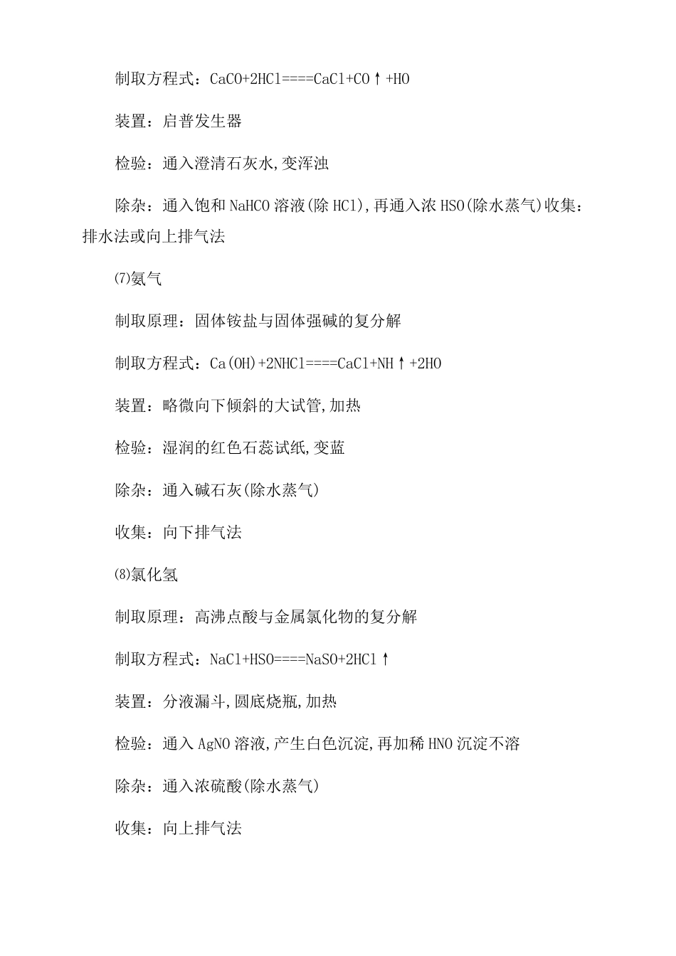 高中化学常见气体的制取装置图和方程式_第3页