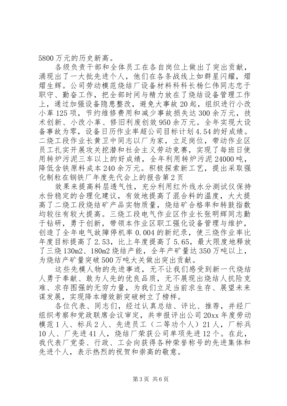 在钢铁厂年度先代会上的报告_第3页