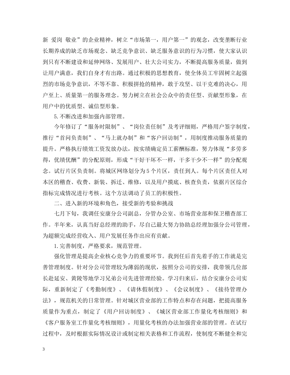 分公司年度工作总结 _第3页